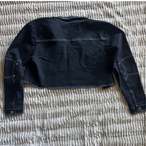 Fashion Nova Black Distressed jeans and jacket - “seeing you tonight” set - Picture 5 of 11